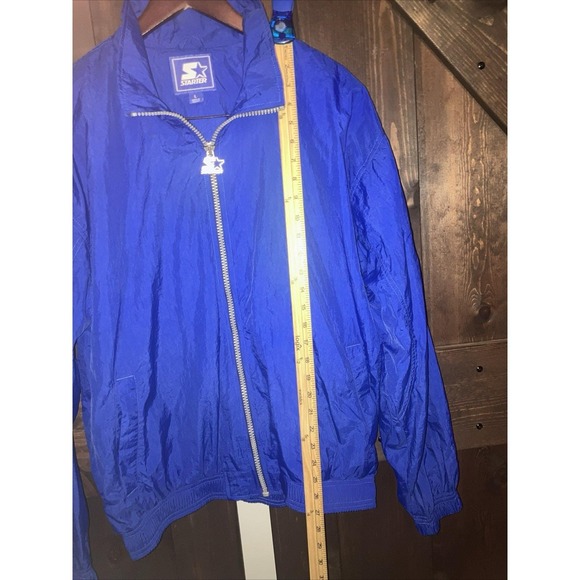 VINTAGE‎ 90S STARTER WINDBREAKER JACKET UNISEX SIZE Large BNWT BLUE - Picture 7 of 8